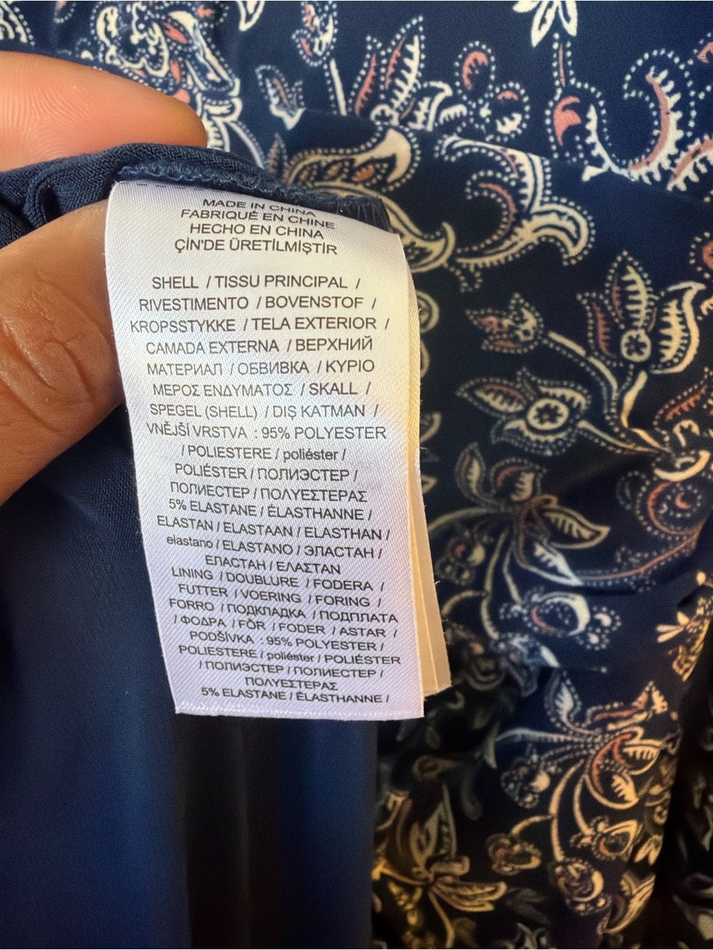 Lauren Ralph Lauren Navy Paisley Faux Wrap Midi Dress Size 12 - Picture 8 of 8